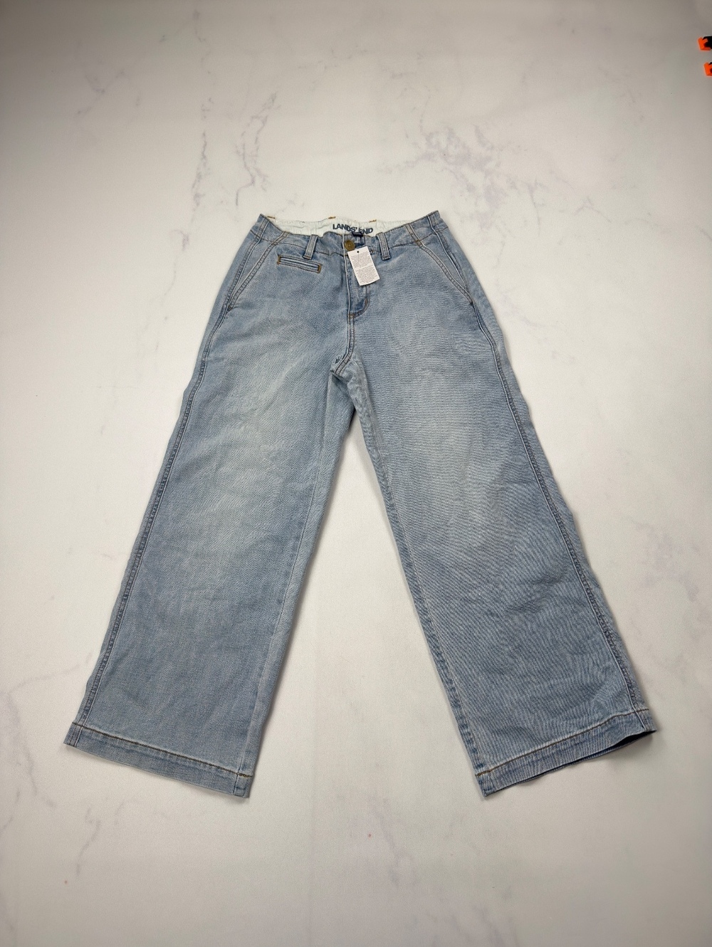 Lands' End Wide-Leg Light Blue Denim Pants - Womens 2 Petite NWT